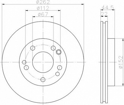 HELLA PAGID 8dd355101461 -  Тормозной диск